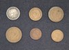 Set monede vechi 1Leu argint Carol l / 2 Bani Carol l / 20 Lei Carol ll / 5Lei Mihai l / 20 Lei Carol ll / 10 Lei Carol ll