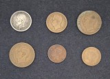 Set monede vechi 1Leu argint Carol l / 2 Bani Carol l / 20 Lei Carol ll / 5Lei Mihai l / 20 Lei Carol ll / 10 Lei Carol ll