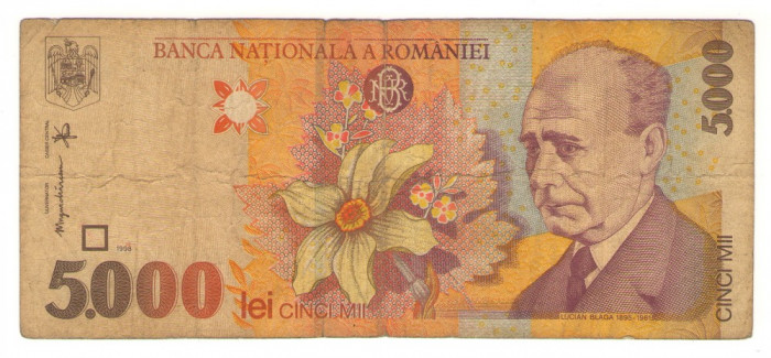 Bancnota Romania 5000 lei - 1998 / A008