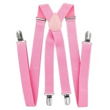 Bretele Axy pentru barbati cu spate in forma de X, latime 2.5 cm, lungime 50-120 cm, roz - OUTLET