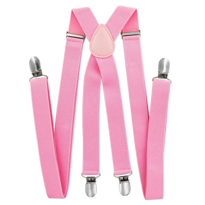 Bretele Axy pentru barbati cu spate in forma de X, latime 2.5 cm, lungime 50-120 cm, roz - OUTLET