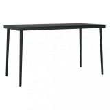 Cumpara ieftin Masa de bucatarie de gradina, negru, 140x70x74 cm, otel/sticla