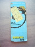 myh 12 - Harta turistica automobilistica - Romania - ed 1978 - piesa de colectie
