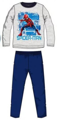 Pijama pentru copii Spiderman Best Hero cu maneca lunga Gri Bluemarin foto