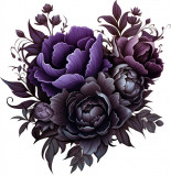 Cumpara ieftin Sticker decorativ, Flori, Negru, 62 cm, 1325STK-4