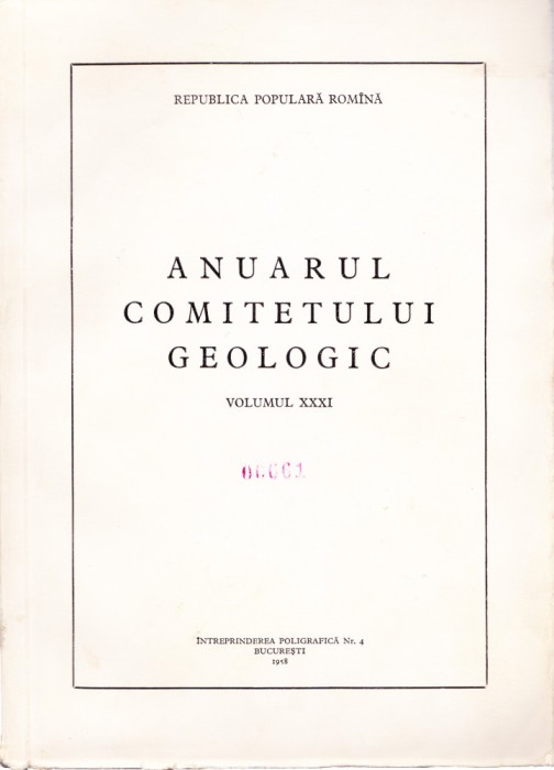 AS - ANUARUL COMITETULUI GEOLOGIC VOLUMUL XXXI