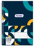 Caiet cu spirala Forster A4 100 file, liniatura matematica