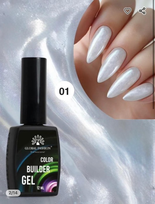 Gel pentru modelarea unghiilor 12 ml, Color Builder Gel, 01