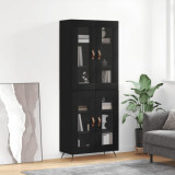 vidaXL Dulap &icirc;nalt, negru, 69,5x34x180 cm, lemn compozit
