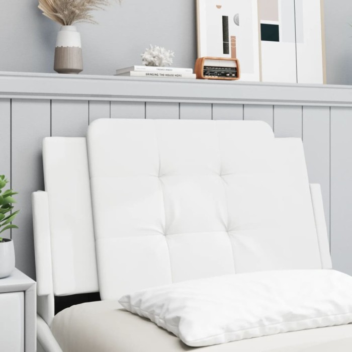 vidaXL Pernă pentru tăblie pat, alb, 80 cm, piele artificială 374830