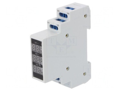 Indicator de Tensiune 3x80-500V AC IP20 pentru Șină DIN foto