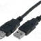 Cablu USB A mufa, USB A soclu, USB 2.0, lungime 1.8m, negru, VCOM - CU202-B-018-PB