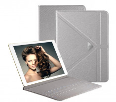 Husa Tableta Tastatura Apple Ipad 1St Generation 9.7&amp;quot; Air 1 Smartbook Keypad, ofera protectie Luxury Origami Silver foto