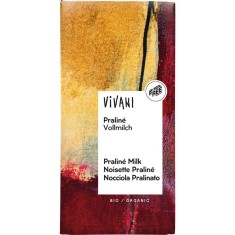Ciocolata cu Praline si Lapte Integral Bio 100 grame Vivani foto