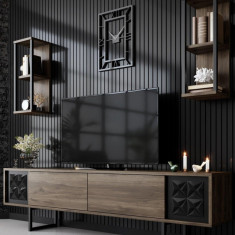 Comoda TV Black Line TV Stand Stylish, Gri, 180 x 48 x 30 cm