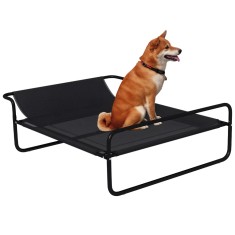 PawHut Pat &icirc;nalt pentru c&acirc;ini animale de companie cu tetieră material micro-perforat 106 x 81 x 33 cm negru | Aosom Romania
