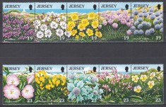 Jersey 1995 - Anul European al Conservării Naturii - Flori Sălbatice, 2 Serii, Staifuri, Set complet, MNH