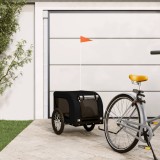 vidaXL Remorcă bicicletă animale companie, negru, textil oxford/fier