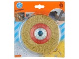 Perie disc alamă 120mm PG PROFESSIONAL cod 487.00, orificiu montaj 16mm