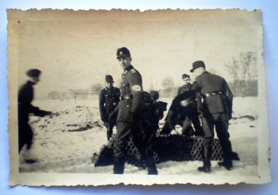 P066 FOTOGRAFIE RAZBOI WWII MILITARI TRUPE RAD REICHSARBEITSDIENST 9/6cm foto