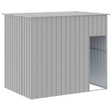 Cumpara ieftin Casa caine &amp; acoperis gri deschis 214x153x181cm otel galvanizat
