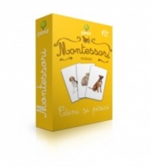 Vocabular. Caini si pisici - Carti de joc educative Montessori. Seria 2
