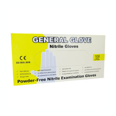 Manusi nitril General Glove marimea S, albastre, 100 bucati/cutie, nepudrate foto