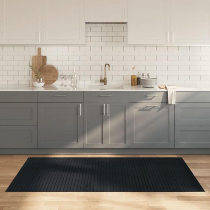 vidaXL Covor dreptunghiular, gri, 100x200 cm, bambus 376808