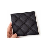 Material imitatie piele matlasata tapiterie romb negru cusatura neagra auto si casa Cod: Y01NN