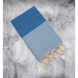Prosop Plajă | Fouta |Tunis Albastru Ciel Cu Dungi Albe 200 x 100 cm