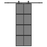 Cumpara ieftin Usa glisanta cu set feronerie neagra 76x205cm sticla securizata