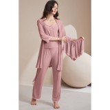 Cumpara ieftin Set Pijama de Dama 4 Piese, Roz - ANI157