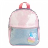 Rucsac copii, lacuit, roz, 20x7x23cm