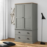 VidaXL Șifonier VIGO, gri, 90x55x170 cm, lemn masiv de pin