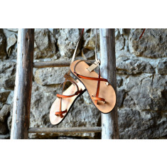 Sandale Dama Model Traveller Piele Naturala Portocaliu - Curele Complet Ajustabile