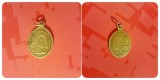 H55-Medalion antic prb. 1900-Adevarata aparitie a Fecioarei din Lourdes in grota 1853. Marimi: 2,5/1,8 cm.