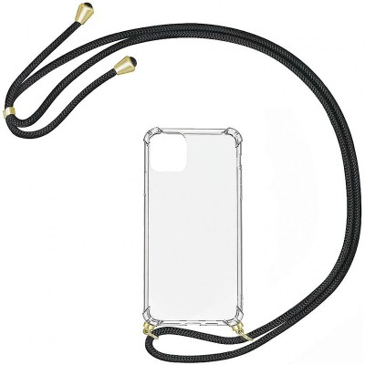Husa TPU OEM Antisoc pentru Samsung Galaxy A12 A125, Cu snur negru, Transparenta foto