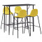 Set mobilier de bar, 5 piese, galben, material textil