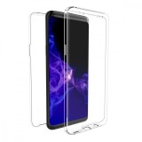 Husa 360 iPhone XS Max, Silicon si Policarbonat, Transparenta, Anti-alunecare, Carcasa Protectie
