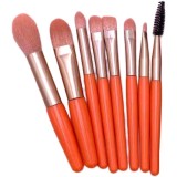 Mini Set Portabil 8 Pensule Machiaj Makeup Profesional Incepatori, Maner Ergonomic, Gentuta Depozitare Inclusa