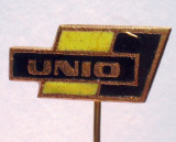 I.858 INSIGNA STICKPIN ROMANIA UNIO SATU MARE 20/10mm email, Romania de la 1950