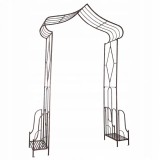Arcada metalica, pergola, pentru gradina, ascutita, bronz antic, 173x51x260 cm