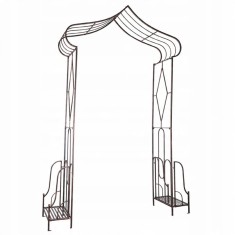 Arcada metalica, pergola, pentru gradina, ascutita, bronz antic, 173x51x260 cm