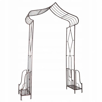 Arcada metalica, pergola, pentru gradina, ascutita, bronz antic, 173x51x260 cm foto