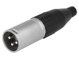 Mufă XLR Tată 3 Pin Dreaptă pe Cablu Cu Lipire
