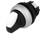 Comutator rotativ 22mm 3 poziții alb-negru