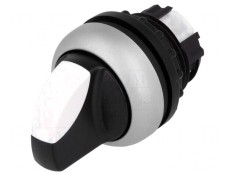 Comutator rotativ 22mm 3 poziții alb-negru