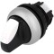 Comutator rotativ 22mm 3 poziții alb-negru