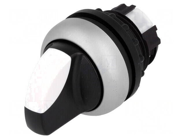 Comutator rotativ 22mm 3 poziții alb-negru