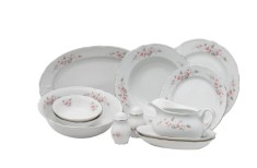 Serviciu masa portelan 12 persoane (45 piese), CONSTANCE decor FLORAL - CSSM-45 foto